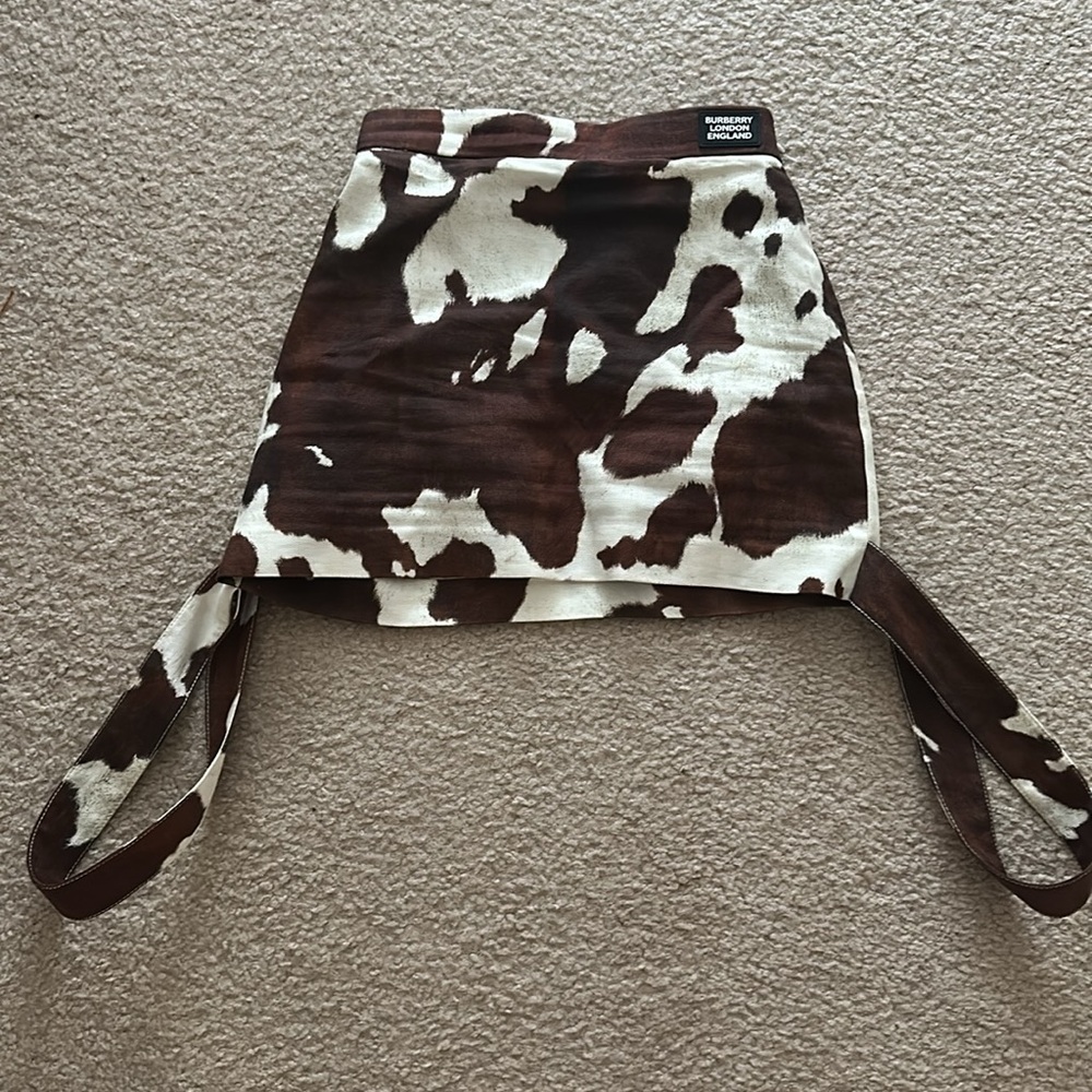 Burberry Brown And White Patterned Mini Skirt - image 2